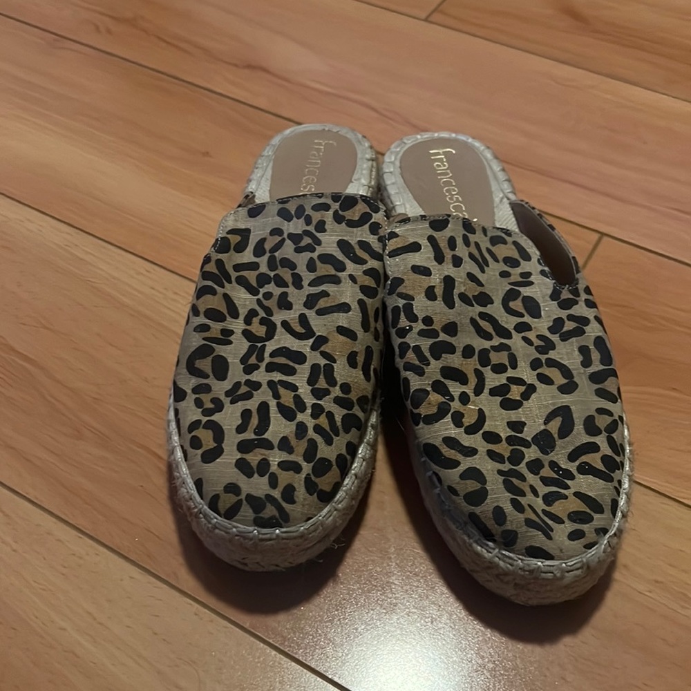 Leopard print slip ons